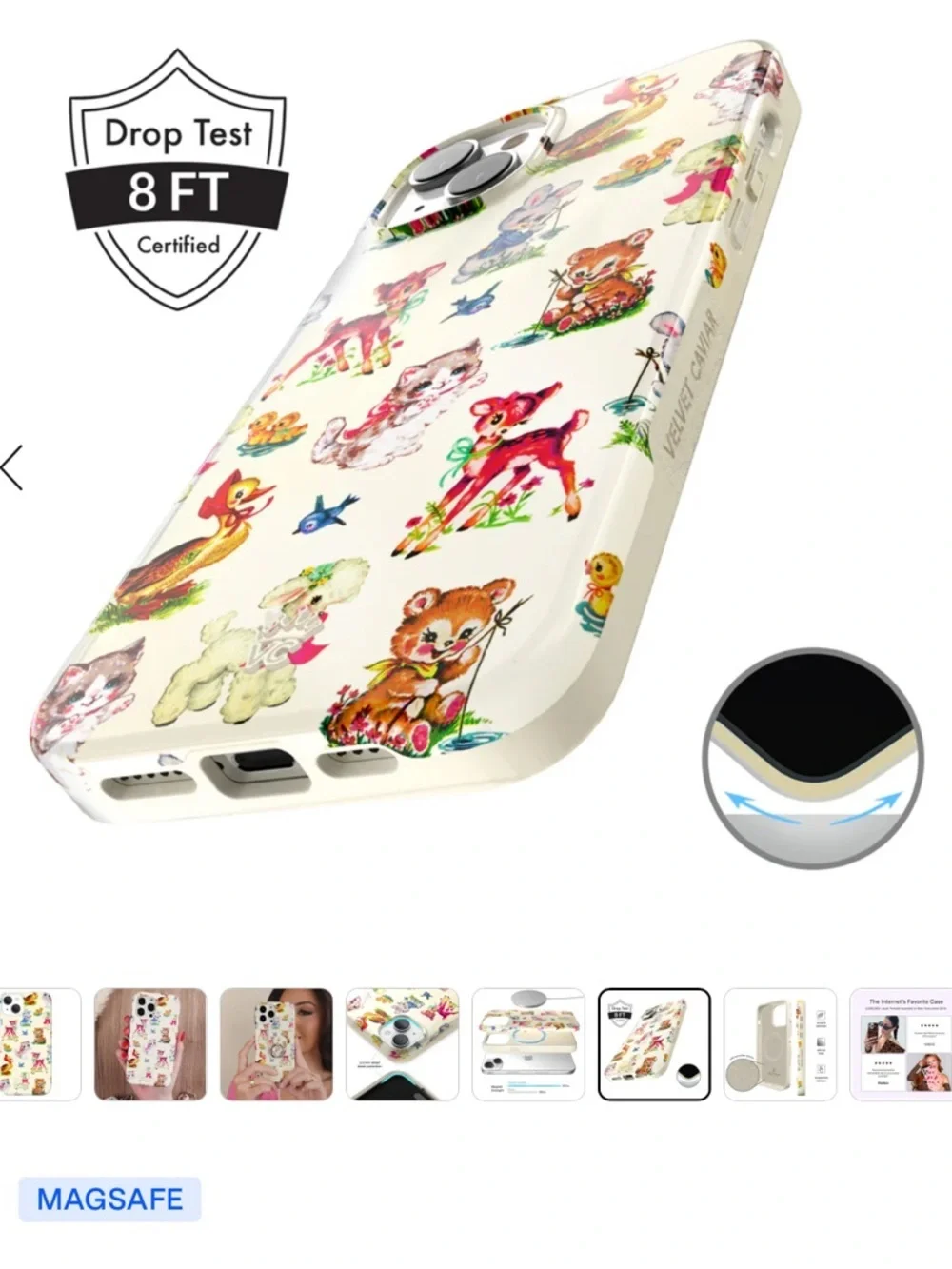 Velvet Caviar Baby Animals iphone 15 Cute Vintage Animal Print Phone Case